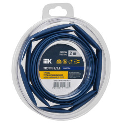 Трубка термоусадочная ТТУ нг-LS 5/2,5 синяя (2м/упак) IEK