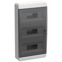 TEKFOR Корпус пластиковый ЩРН-П-36 IP41 черная прозрачная дверь IEK