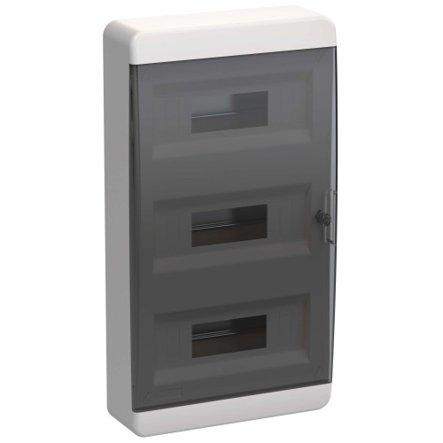 TEKFOR Корпус пластиковый ЩРН-П-36 IP41 черная прозрачная дверь IEK