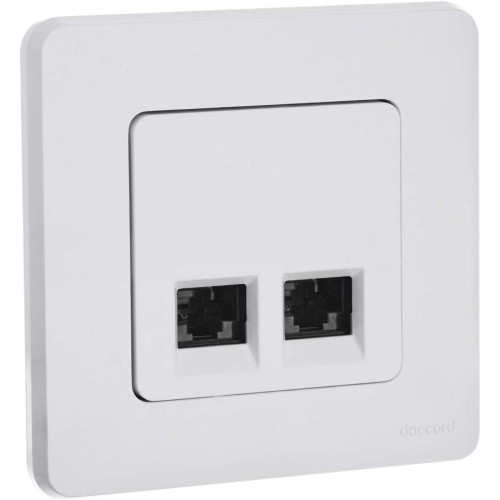 INSPIRIA Розетка компьютерная двойная RJ45 категория 5Е UTP белый