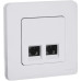 INSPIRIA Розетка компьютерная двойная RJ45 категория 5Е UTP белый INSPIRIA Розетка компьютерная двойная RJ45 категория 5Е UTP белый