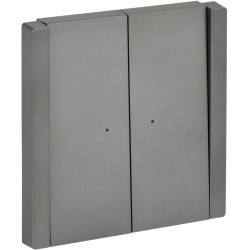 FORTE&PIANO Выключатель 2-клавишный с индикацией 10А FP506 сталь IEK