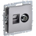 BRITE Розетка двойная TV+RJ45 кат.5E РТВ/РК12-БрС сталь IEK BRITE Розетка двойная TV+RJ45 кат.5E РТВ/РК12-БрС сталь IEK
