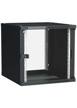 ITK Шкаф настенный LINEA WE 9U 600х450мм дверь стекло черный