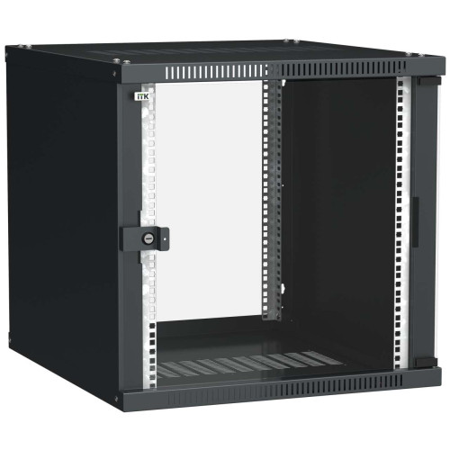 ITK Шкаф настенный LINEA WE 12U 600х450мм дверь стекло черный