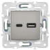SKANDY Розетка USB A+C 3,1А SK-R14N металл никель IEK