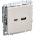 BRITE Розетка USB A+C 18Вт РЮ11-1-БрКр бежевый IEK BRITE Розетка USB A+C 18Вт РЮ11-1-БрКр бежевый IEK