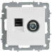 BRITE Розетка двойная TV+RJ45 кат.5E РТВ/РК12-БрАБ арктический белый IEK BRITE Розетка двойная TV+RJ45 кат.5E РТВ/РК12-БрАБ арктический белый IEK