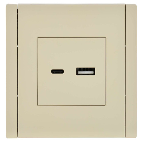 FORTE&PIANO Розетка USB A+C 3,1А FP450 ваниль IEK