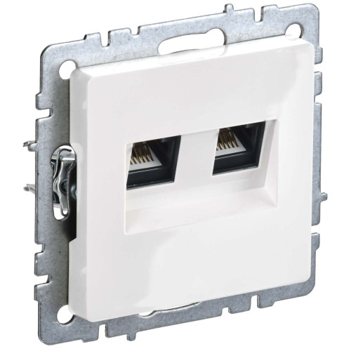 BRITE Розетка компьютерная двойная RJ45 кат.6 РК11-2-БрБ белый IEK