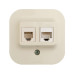 QUTEO Розетка двойная RJ11+RJ45 кат.5E UTP для открытой установки слоновая кость