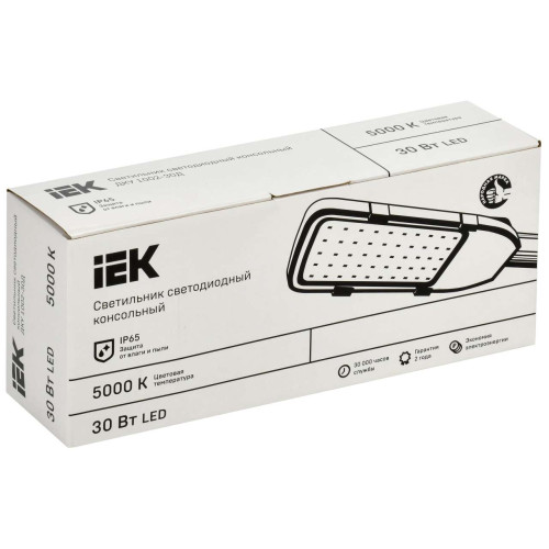 Светильник светодиодный консольный ДКУ 1002-30Д 5000К IP65 серый IEK