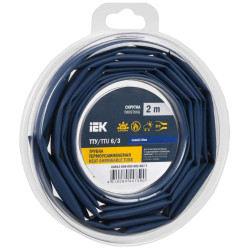 Трубка термоусадочная ТТУ нг-LS 6/3 синяя (2м/упак) IEK