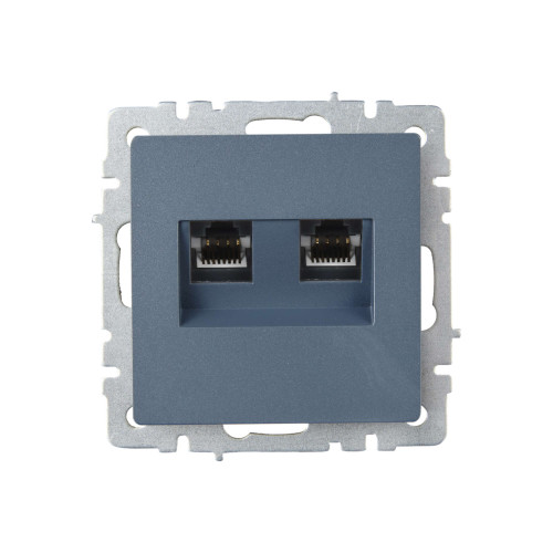 BRITE Розетка компьютерная двойная RJ45 кат.6 РК11-2-БрМ маренго IEK