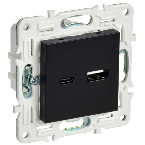 SKANDY Розетка USB A+C 18Вт SK-R13Bl черный IEK