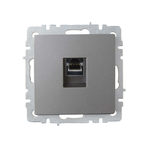 BRITE Розетка компьютерная RJ45 кат.6 РК11-БрС сталь IEK
