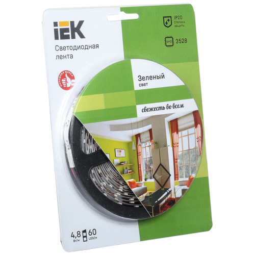 Лента светодиодная 5м блистер LSR-3528G60-4.8-IP20-12V IEK-eco