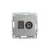 BRITE Розетка двойная TV+RJ45 кат.5E РТВ/РК12-БрС сталь IEK BRITE Розетка двойная TV+RJ45 кат.5E РТВ/РК12-БрС сталь IEK