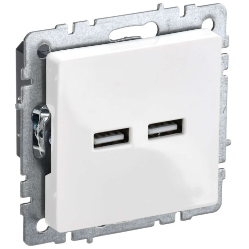 BRITE Розетка USB A+A 5В 3,1А РЮ10-1-БрБ белый IEK