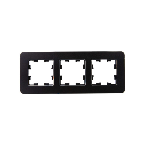 BRITE Рамка 3-местная РУ-3-1-Бр металл черный RE IEK