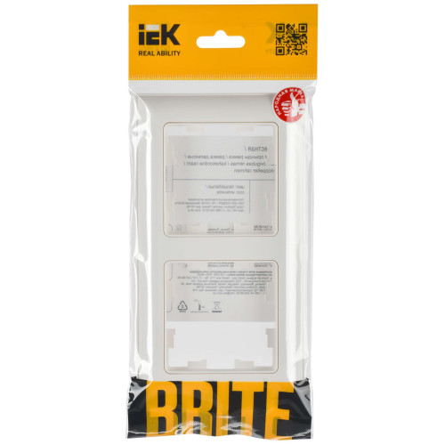 BRITE Рамка 2-местная РУ-2-Бр белый/белый IEK