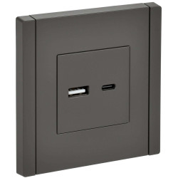FORTE&PIANO Розетка USB A+C 18Вт FP351 серый IEK
