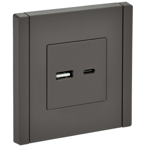 FORTE&PIANO Розетка USB A+C 18Вт FP351 серый IEK