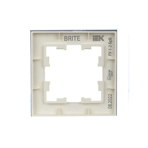BRITE Рамка 1 -местная РУ-1-2-БрБ стекло белый IEK