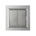 BRITE Выключатель 2-клавишный 10А в сборе ВСР10-2-0-БрС сталь IEK BRITE Выключатель 2-клавишный 10А в сборе ВСР10-2-0-БрС сталь IEK