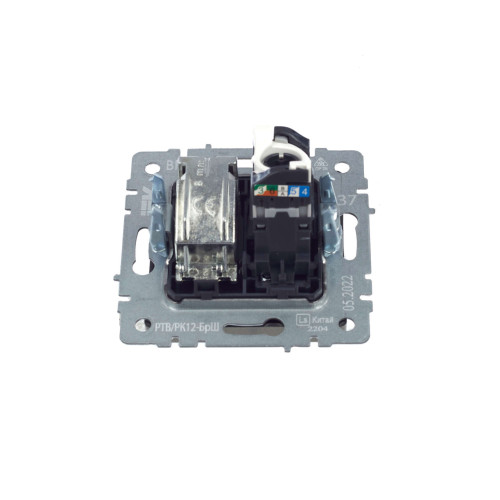 BRITE Розетка двойная TV+RJ45 кат.5E РТВ/РК12-БрШ шампань IEK