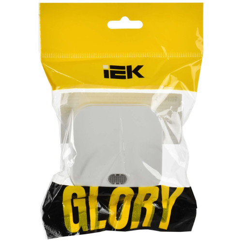 GLORY Выключатель 1-клавишный для открытой установки с индикацией 10А ВС20-1-1-ХБм белый матовый IEK