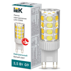 Лампа светодиодная CORN капсула 3,5Вт 230В 4000К керамика G9 IEK