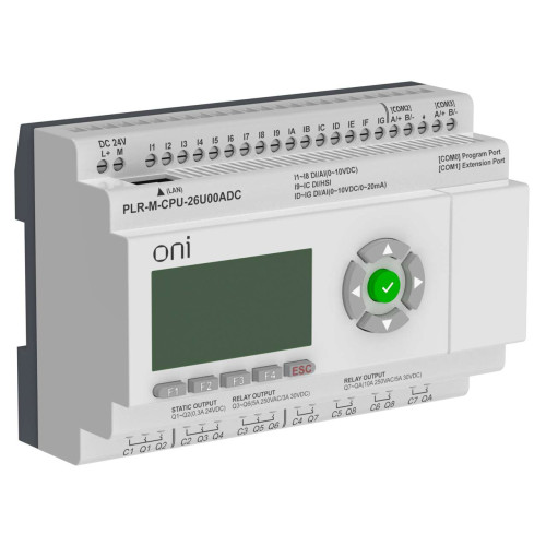 Микро ПЛК PLR-M. CPU DI16/DO08(R)/DO02(T) 24В DC ONI
