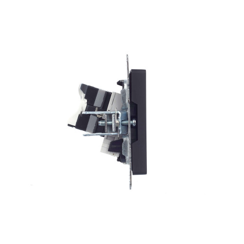 BRITE Розетка двойная RJ11+RJ45 кат.5E РК/Т12-БрГ графит IEK