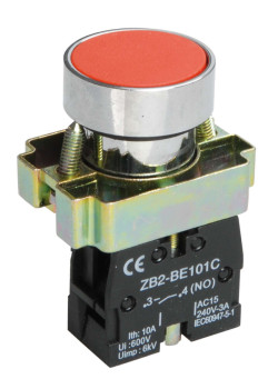 Кнопка управления LAY5-BA41 без подсветки красная 1NO IEK