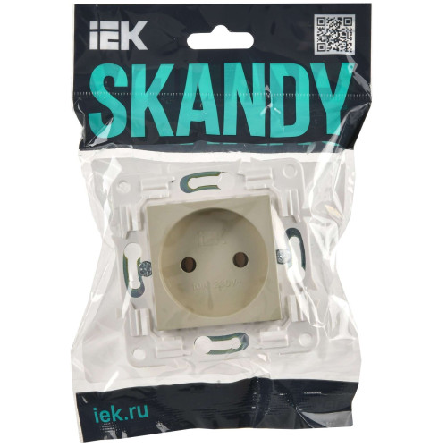 SKANDY Розетка без заземления без защитных шторок 10А SK-R02B бежевый IEK