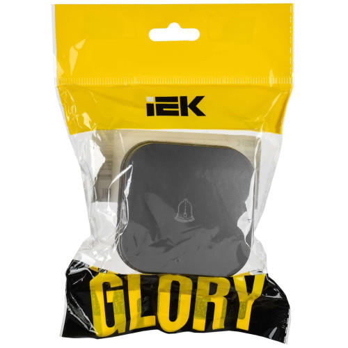 GLORY Выключатель 1-клавишный для открытой установки самовозвратный 10А ВСс20-1-0-ХСм сталь матовый IEK