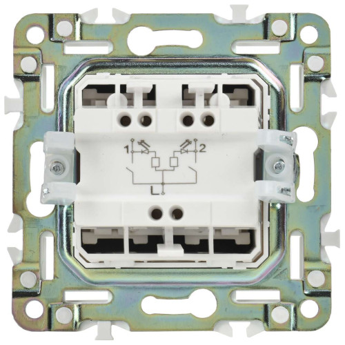 SKANDY Выключатель 2-клавишный проходной с индикацией 10А SK-V10Bl черный IEK