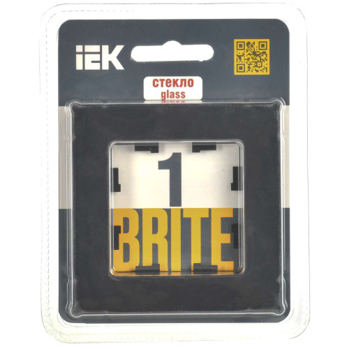 BRITE Рамка 1-местная РУ-1-2-Бр стекло черный матовый IEK