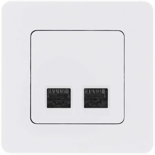 INSPIRIA Розетка компьютерная двойная RJ45 категория 5Е UTP белый