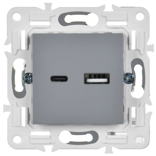 SKANDY Розетка USB A+C 3,1А SK-R14Gr серый IEK