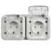 TORS Розетка 2-местная горизонтальная 16А IP55 TS322 белый IEK