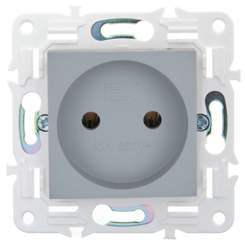SKANDY Розетка без заземления без защитных шторок 10А SK-R02Gr серый IEK
