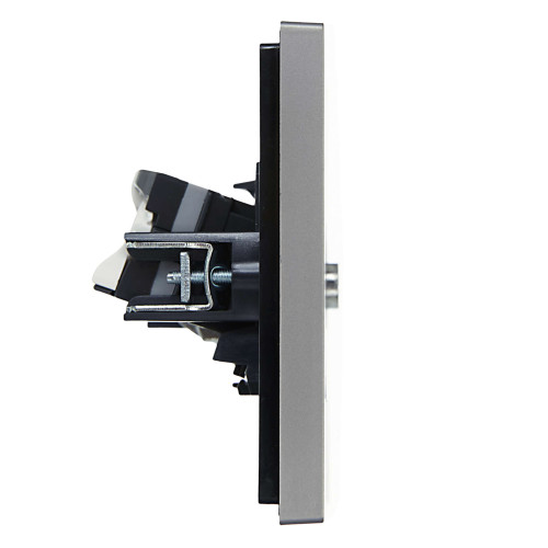 FORTE&PIANO Розетка двойная TV+RJ45 кат.5E FP536 сталь IEK