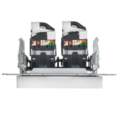 BRITE Розетка компьютерная двойная кат.5E RJ45 РК10-2-БрАБ арктический белый IEK