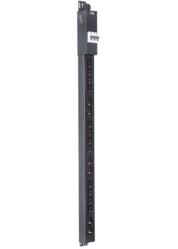 ITK BASE PDU вертикальный PV1113 25U 3 фазы 32А 6 розеток SCHUKO (немецкий стандарт) + 12 розеток C13 с клеммной колодкой и кабелем 3м вилка IEC60309 (промышленная)