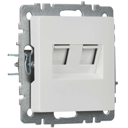 BRITE Розетка компьютерная двойная кат.5E RJ45 РК10-2-БрБ белый IEK