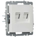 BRITE Розетка компьютерная двойная кат.5E RJ45 РК10-2-БрБ белый IEK