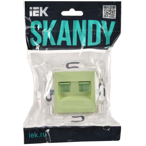 SKANDY Розетка компьютерная двойная RJ45 кат.6 SK-K04G мятный IEK