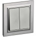 BRITE Выключатель 2-клавишный 10А в сборе ВСР10-2-0-БрС сталь IEK BRITE Выключатель 2-клавишный 10А в сборе ВСР10-2-0-БрС сталь IEK